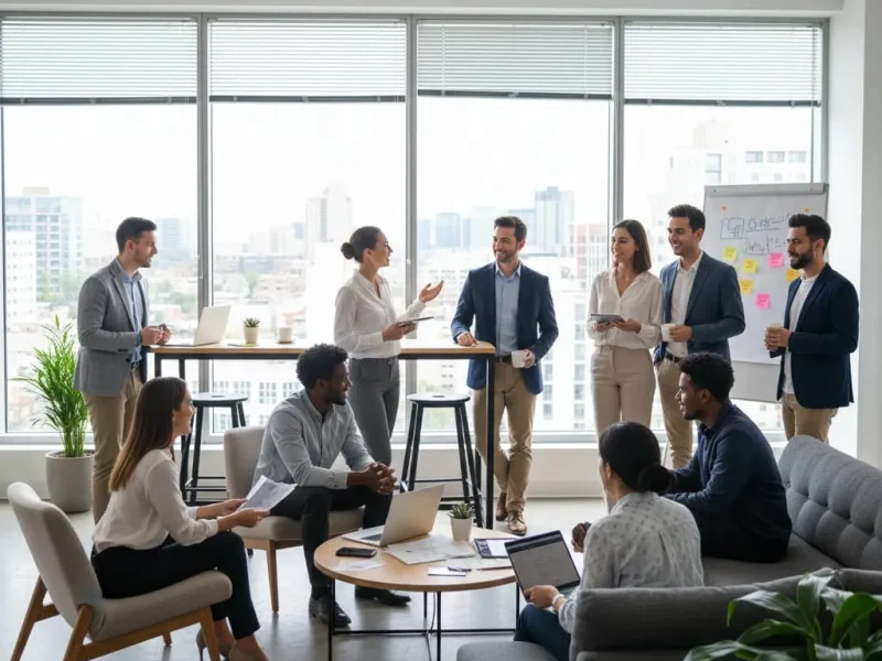 Foto de la reunión de trabajadores de una empresa familiar que cuenta con una óptima administración de recursos humanos
