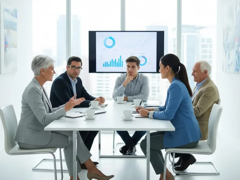 Foto de día en el interior de una oficina donde conversa el Consejo de administración en una empresa familiar